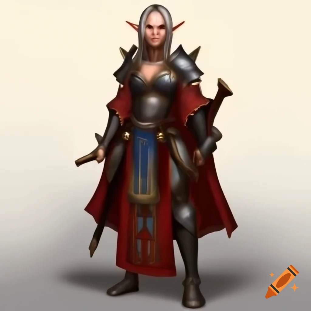 Inquisitor-inspired outfit for female Dalish elf blending medieval and Japanese armor aesthetics