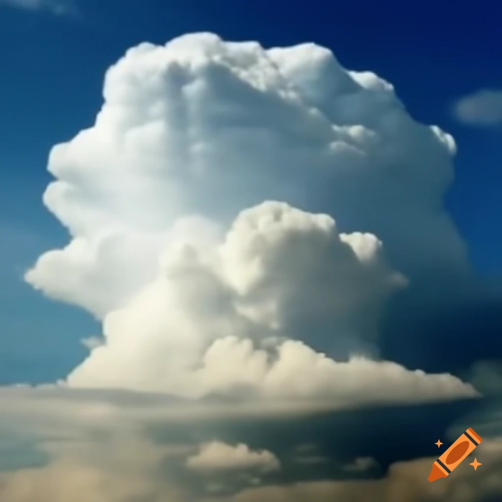Mushroom clouds rising in the sky