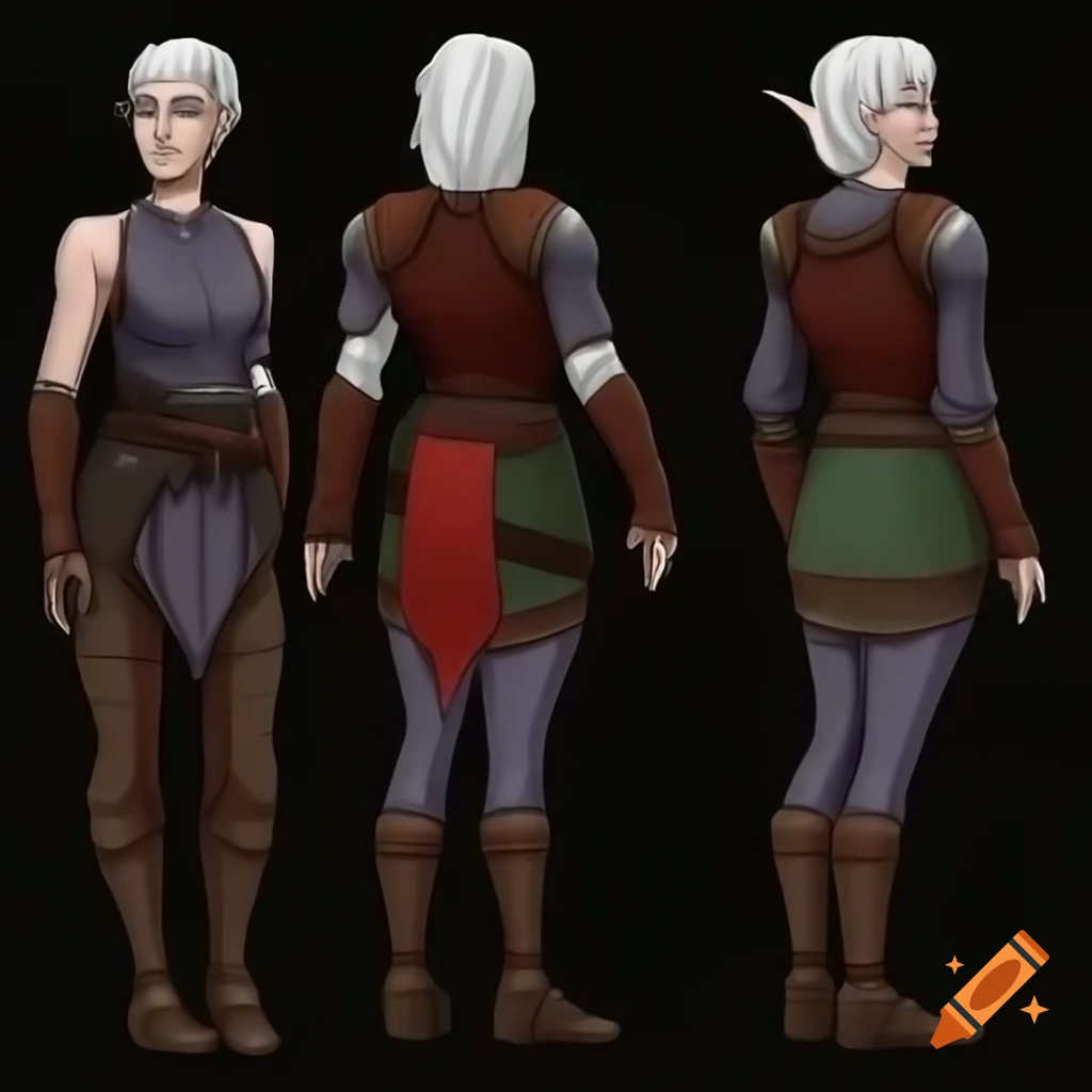 Female Dalish elf in casual medieval-inspired outfit from Dragon Age: Inquisition