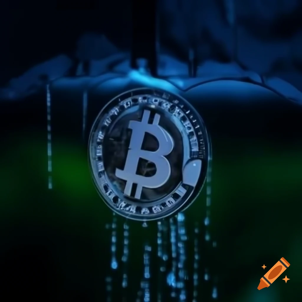 Abstract representation of crypto-themed rain on Craiyon