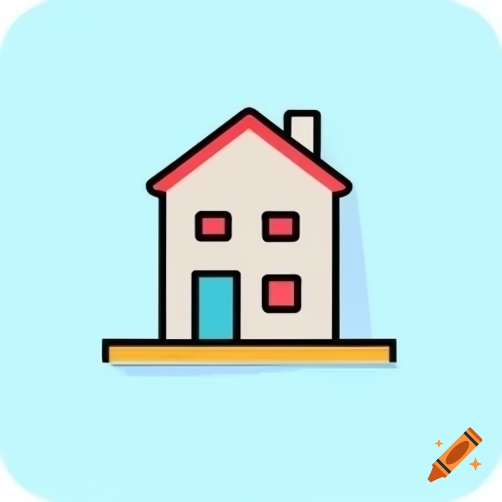 Simple clipart representation of a house