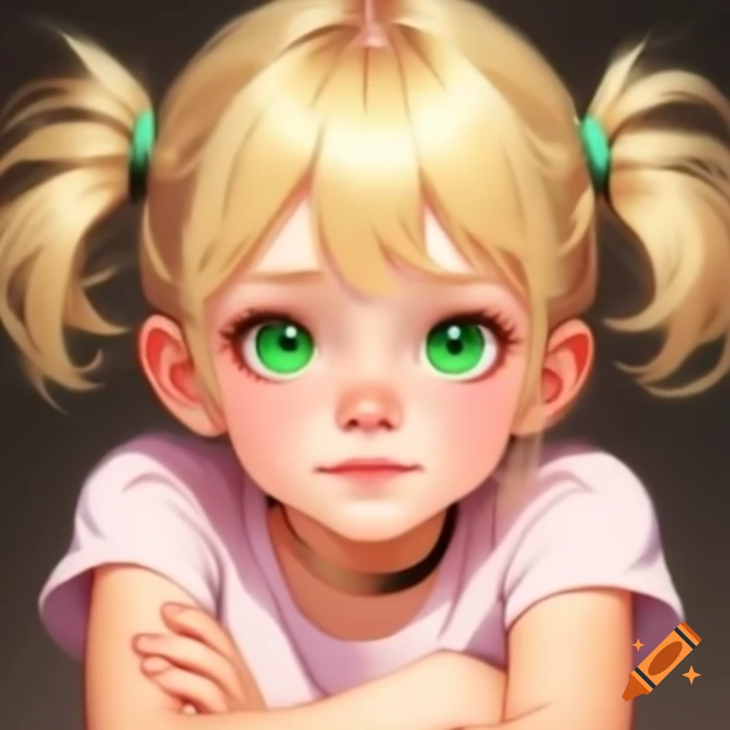 Girl with blonde hair and brown eyes on craiyon