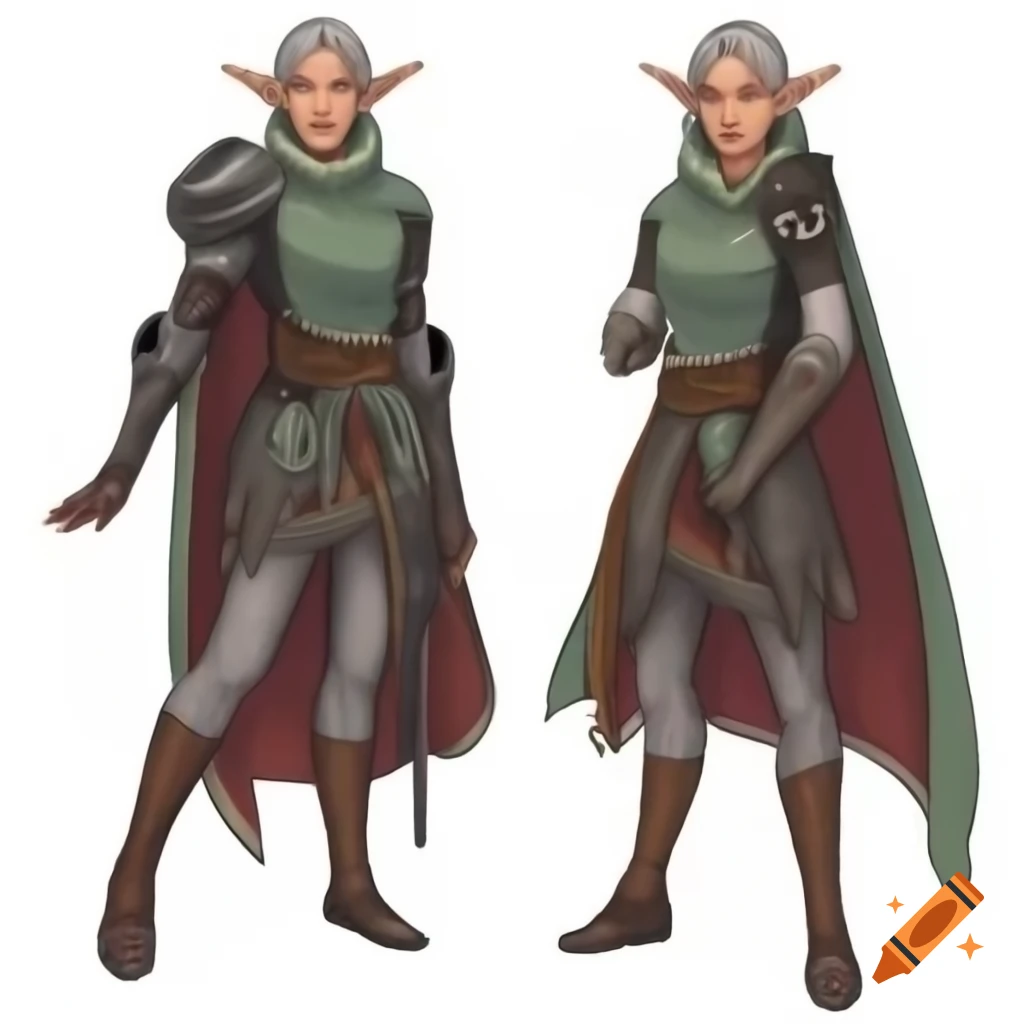 Female Dalish elf in casual wear inspired by medieval and ancient aesthetics from Dragon Age series