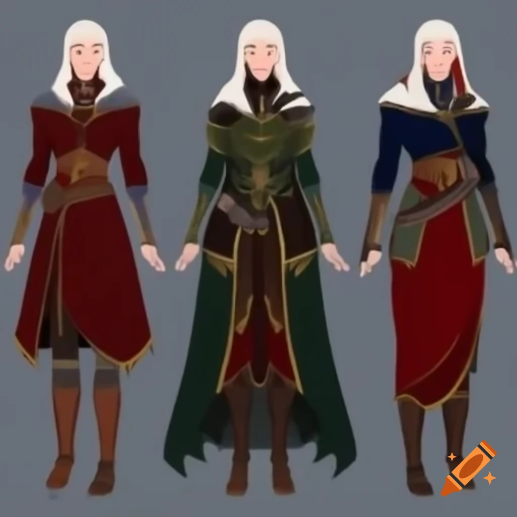 Female Dalish elf in casual medieval outfit inspired by Dragon Age series