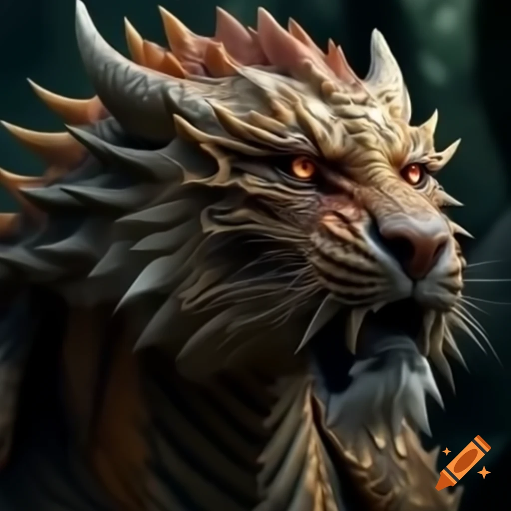 Majestic dragon and King tiger in high-definition