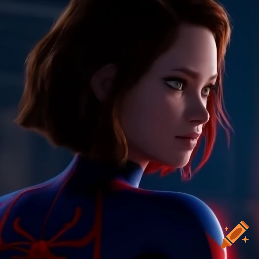 Spiderman transformation into a beautiful girl