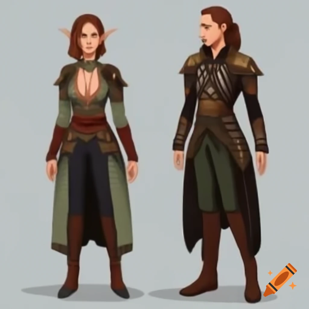 Female Dalish elf in casual medieval outfit inspired by Dragon Age series