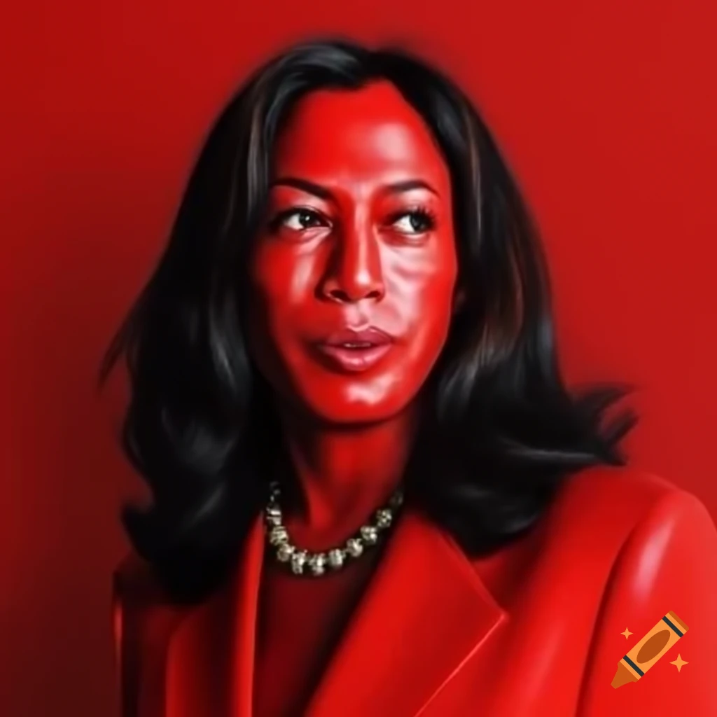 Subject covered in red paint artistic representation on craiyon