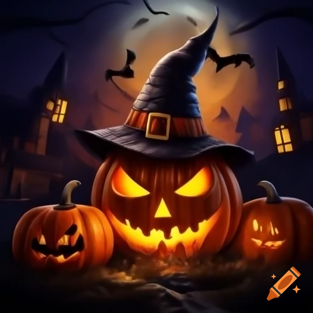Halloween celebration with decorations and spooky themes