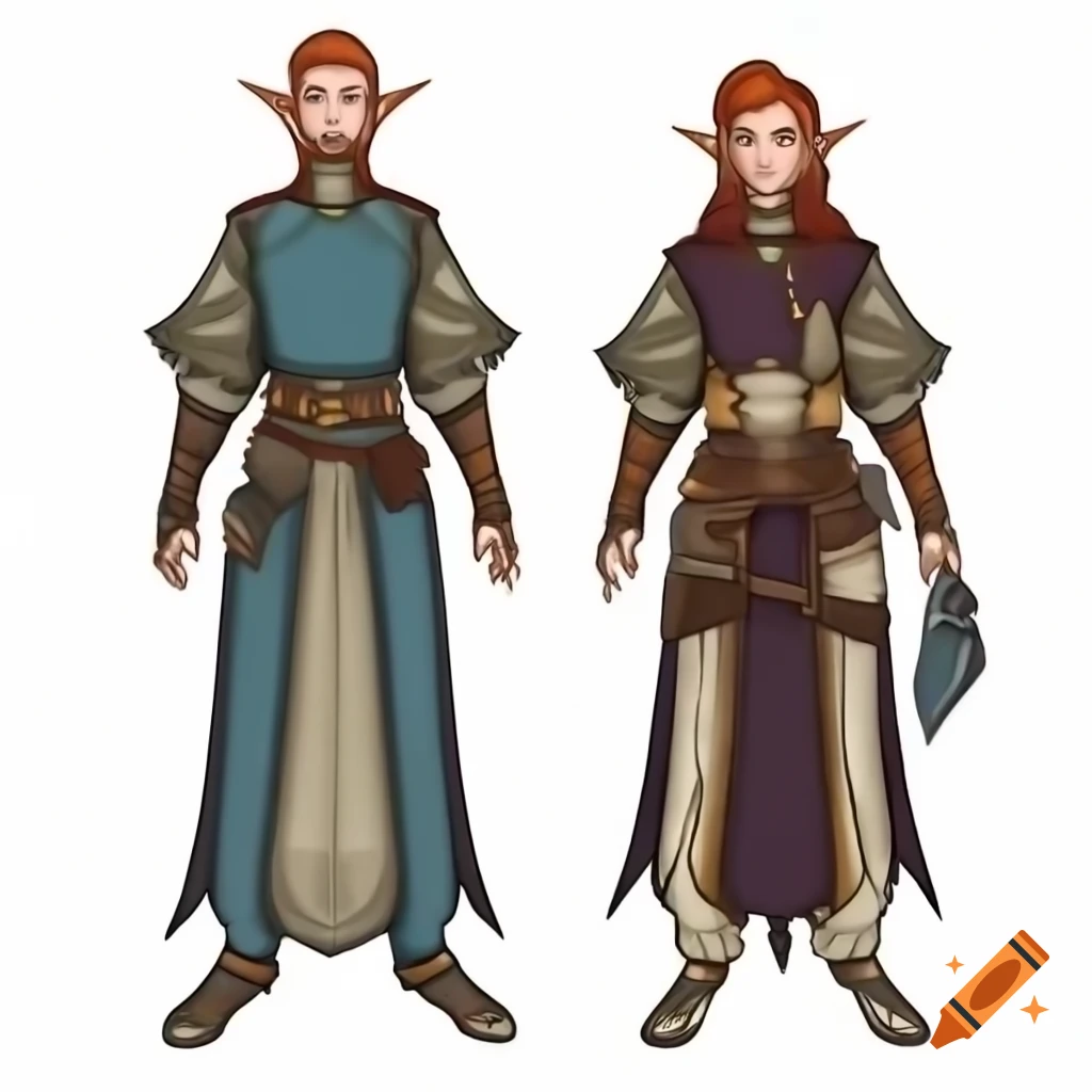 Female Dalish elf in custom casual wear inspired by medieval aesthetics