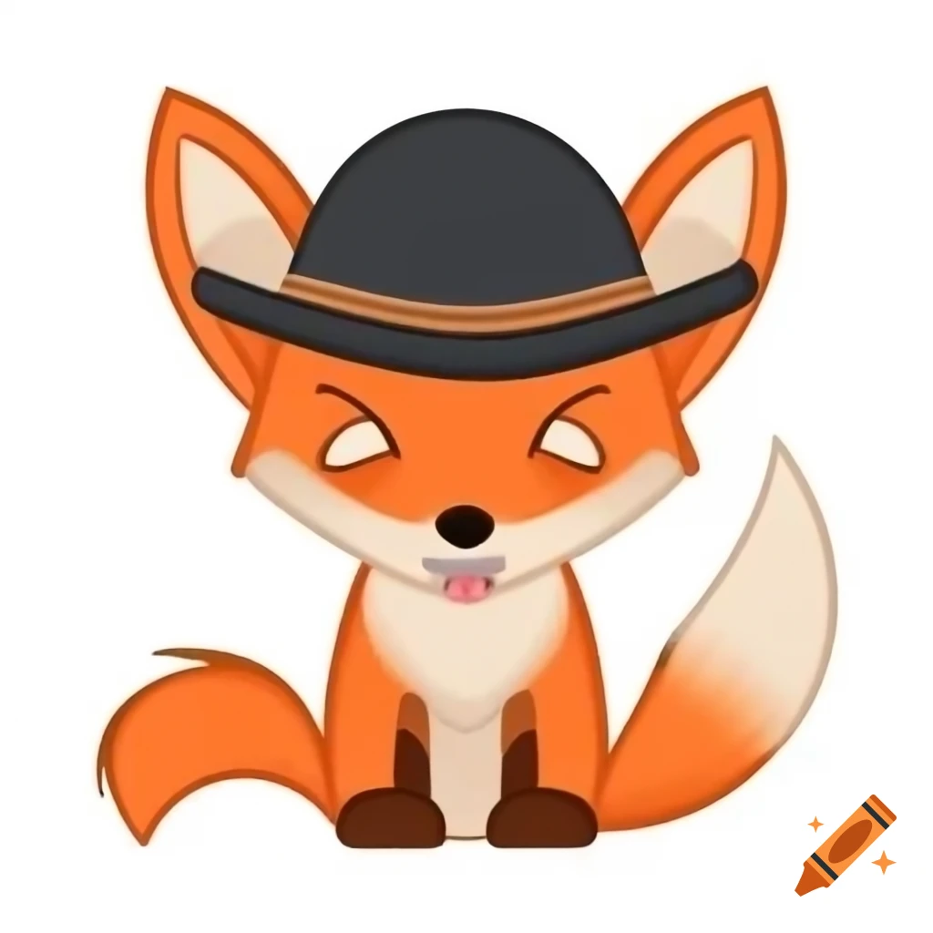 Fox wearing a hat against a black background on craiyon