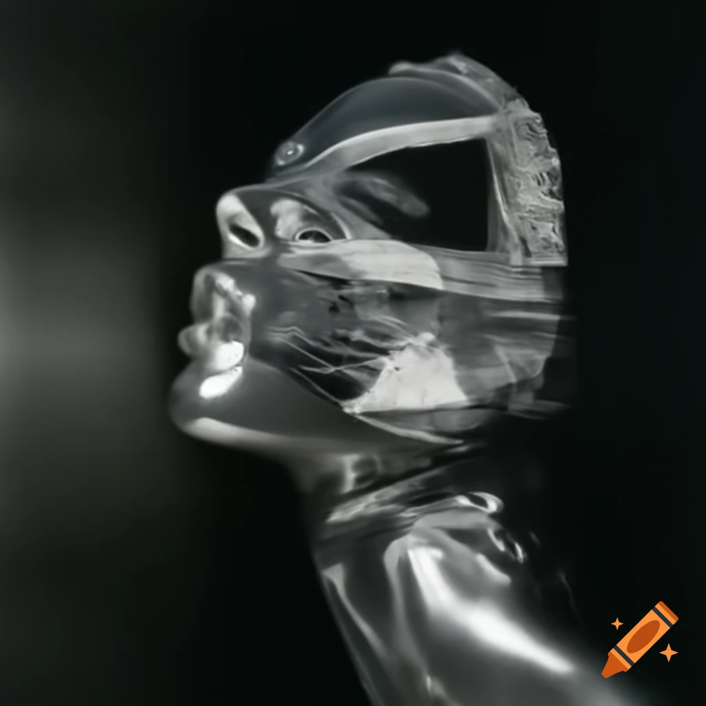 Pop surreal photography featuring a silver statue from the 2000s