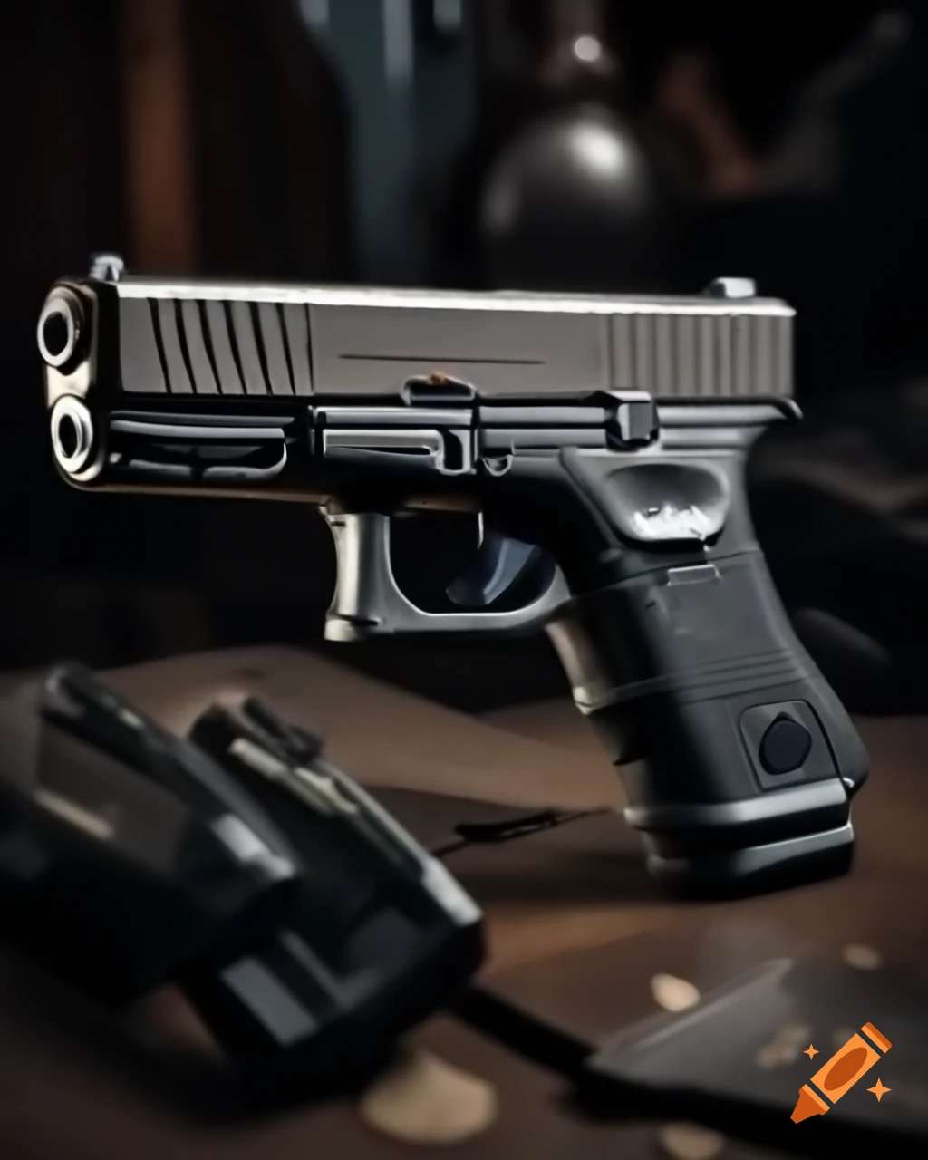 Realistic depiction of a Glock 17 handgun