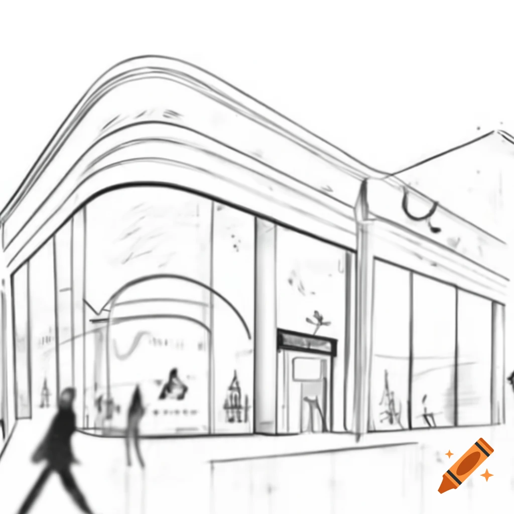 Sketch of a Louis Vuitton store