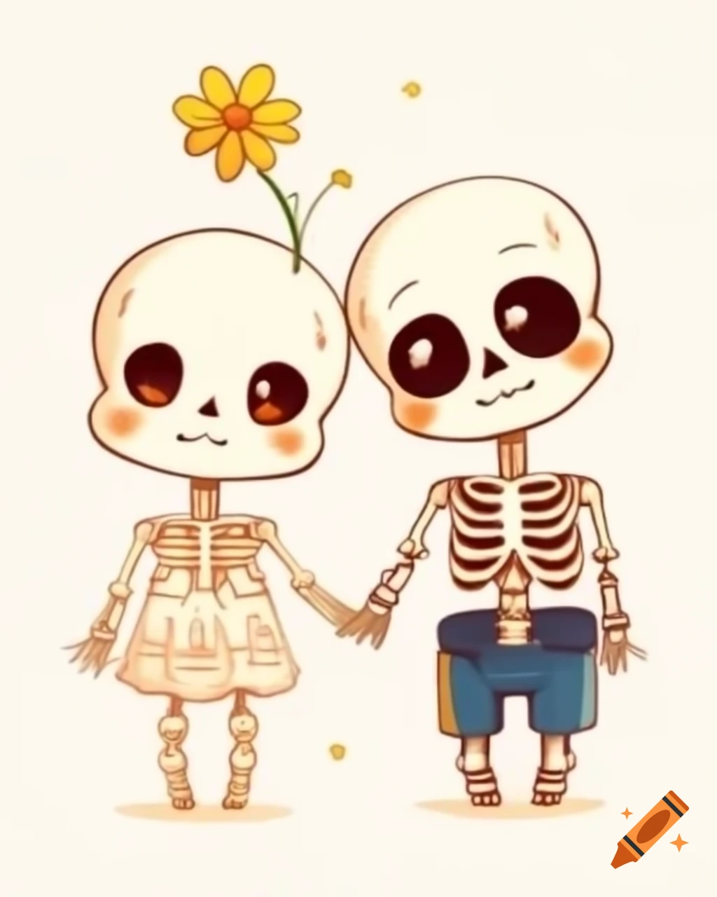 Cartoon Skeleton Lovers Holding A Daisy On Craiyon cartoon-skeleton-lovers-holding-a-daisy-on-craiyon