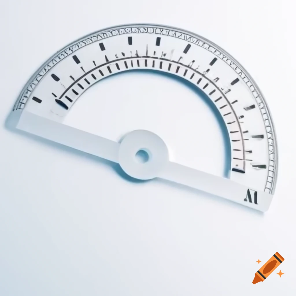 Transparent plastic half disk protractor viewed from above