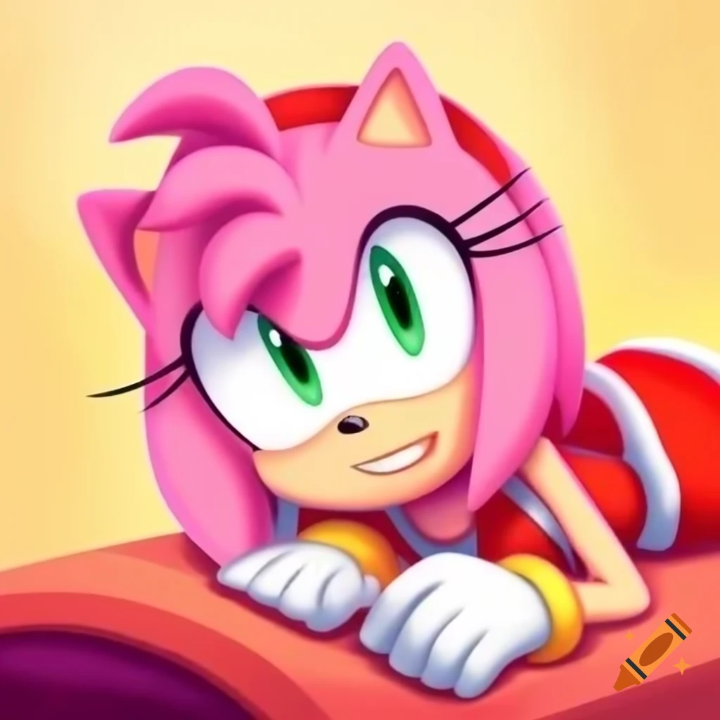 Character Amy Rose Resting In Bed Wearing A Royal Blue Cropped character-amy-rose-resting-in-bed-wearing-a-royal-blue-cropped