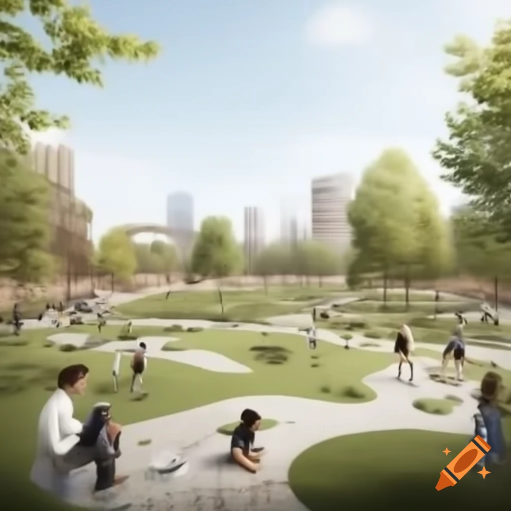 Contemporary basketball court integrating recreational activities and landscape art