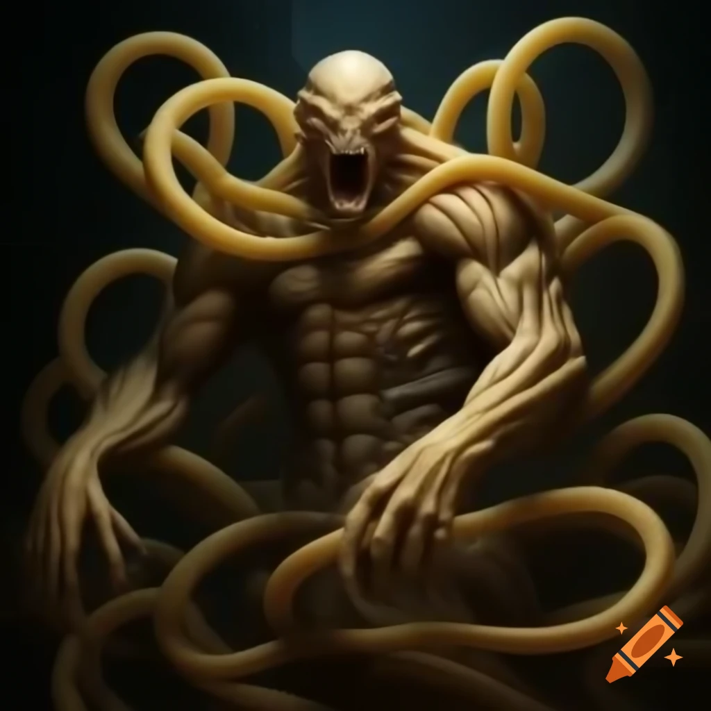 Eldrazi titan featuring spaghetti instead of tentacles