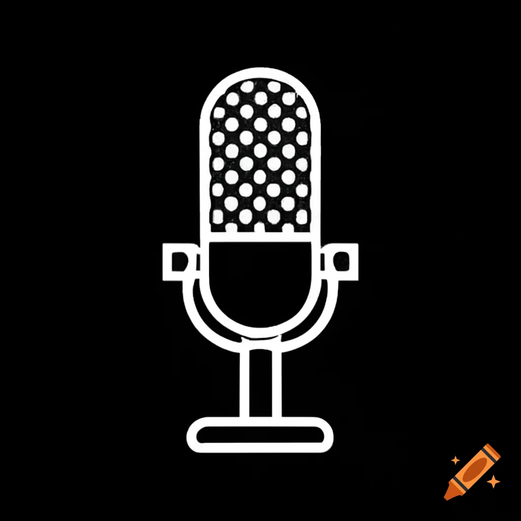 Microphone against black background