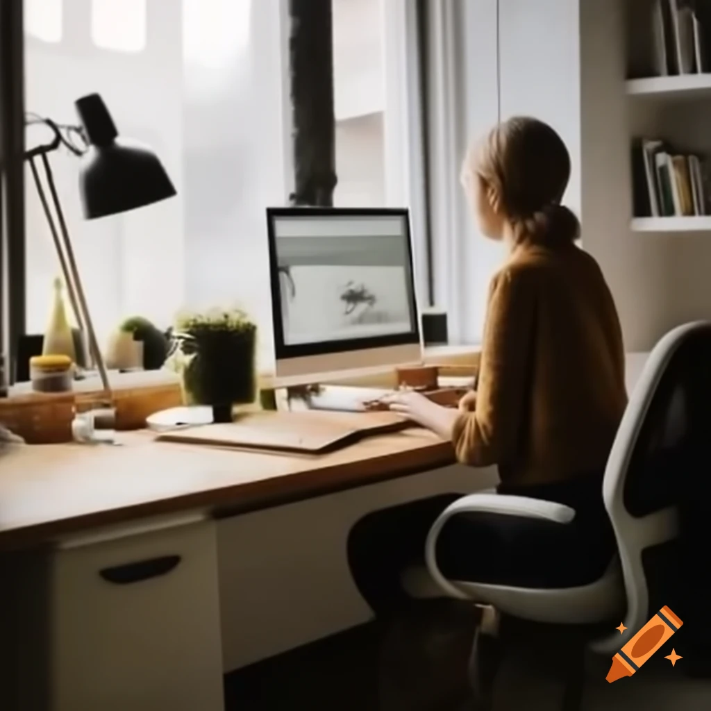 Resumen de textos en papel madera en monitor de computadora con persona al lado