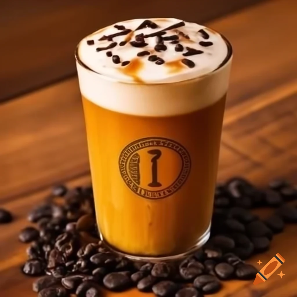 Cold brew coffee served with orange milkshake and black beans