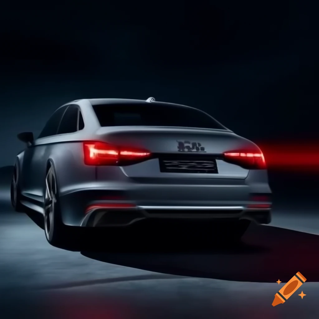 2019 Audi A4 in Daytona Gray, dark moody rear view