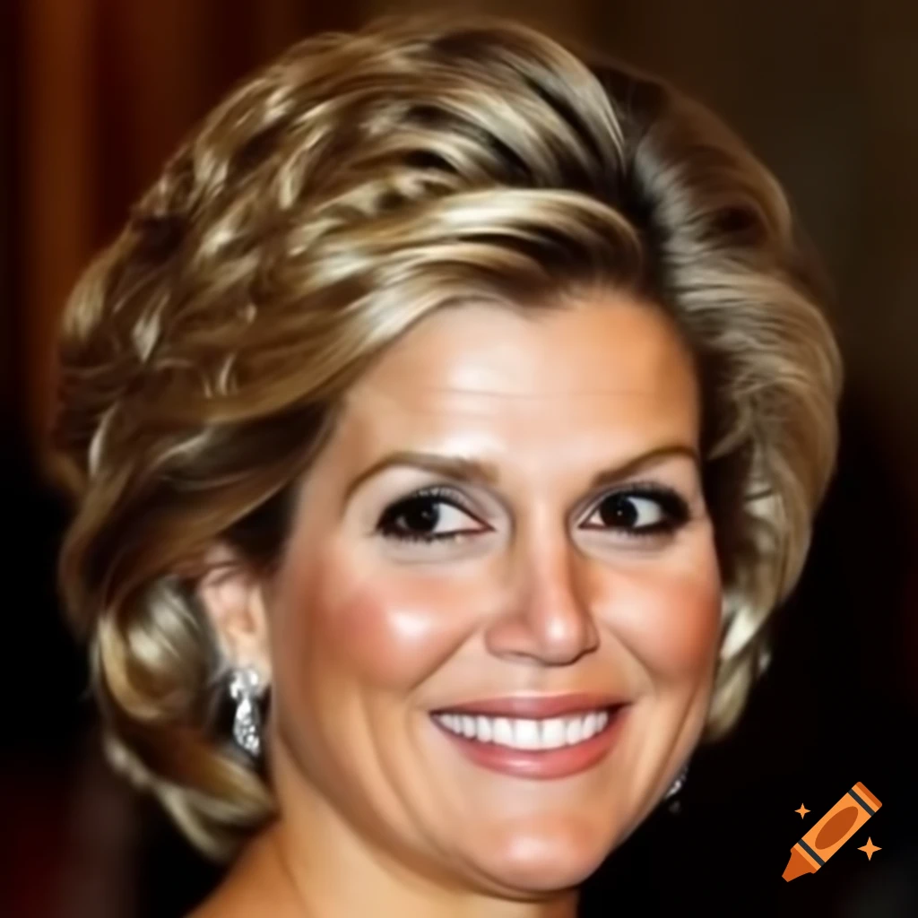 Queen Maxima showcasing a new short curly perm hairstyle