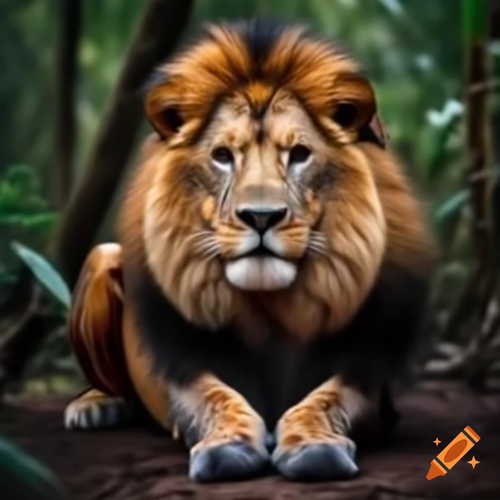 Majestic lion representing the king of the jungle, exuding calmness