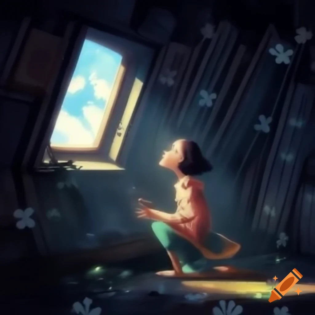 Mysterious door creaking open at midnight with eerie ambiance