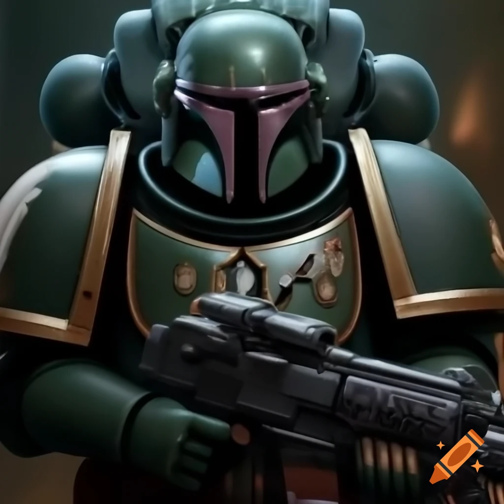 Warhammer Space Marine Salamanders with Mandalorian elements
