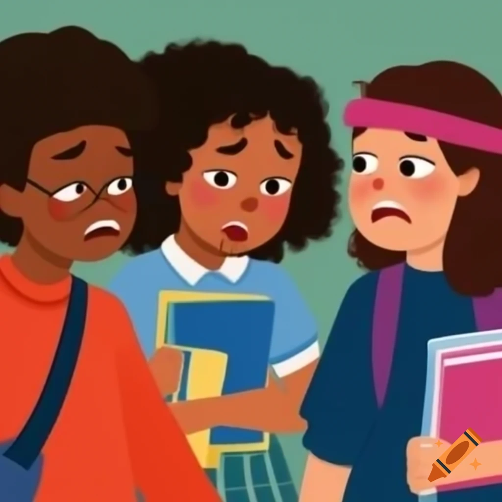 Group of black students appearing confused in a classroom