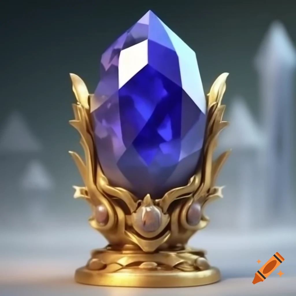 Fantasy sculpture on gold pedestal