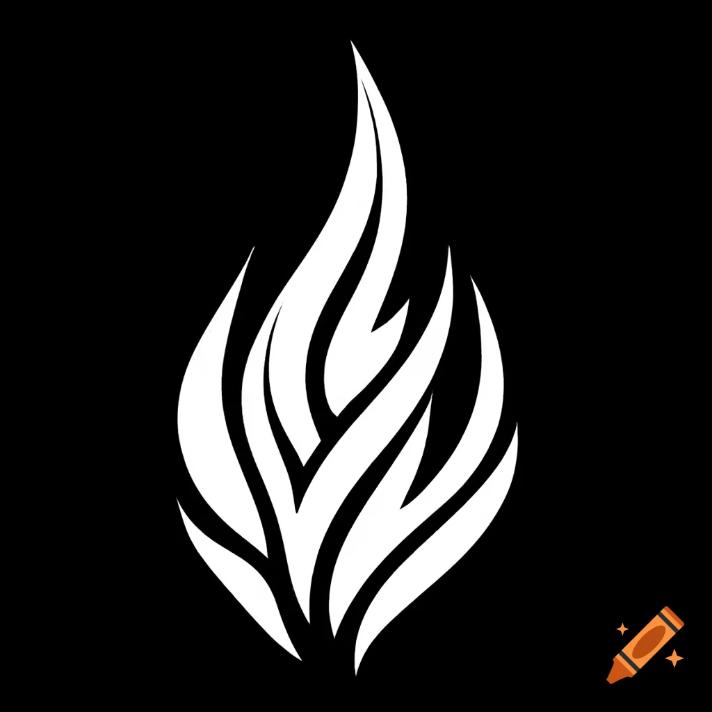 Abstract representation of white flame on craiyon