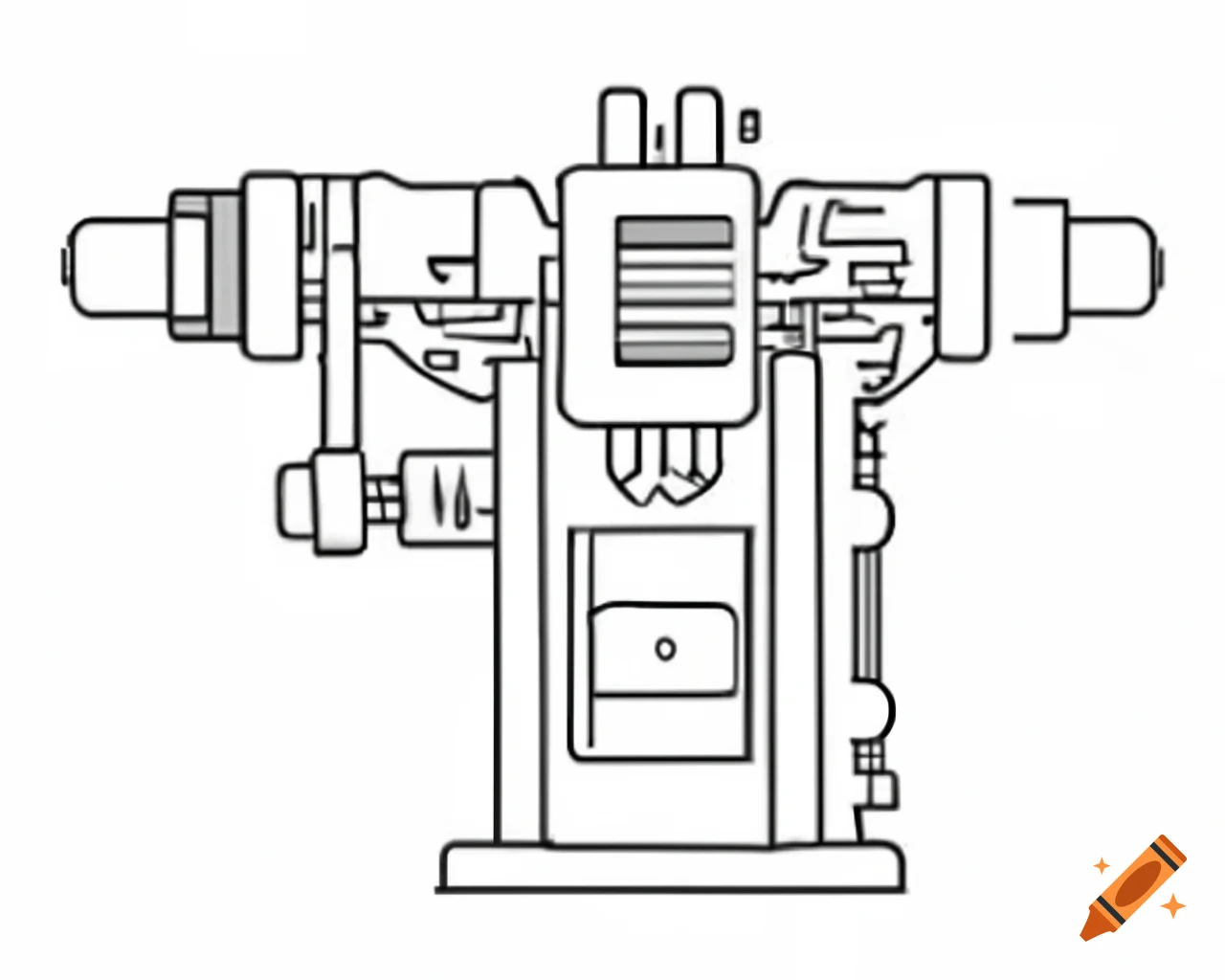 Sketch Of A Simple Internal Combustion Engine Design With Mathematical 