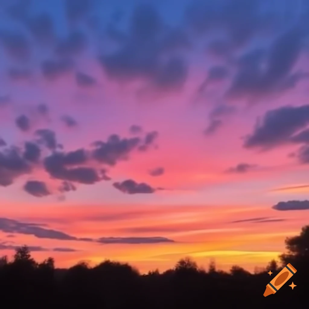 Pastel colored sunset with vivid hues