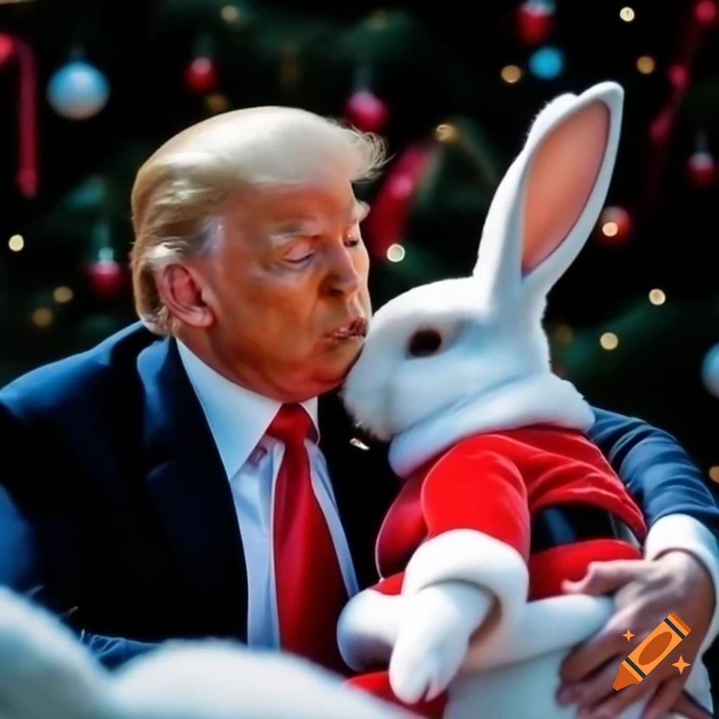 Trump waiting for Santa Claus and the Easter Bunny