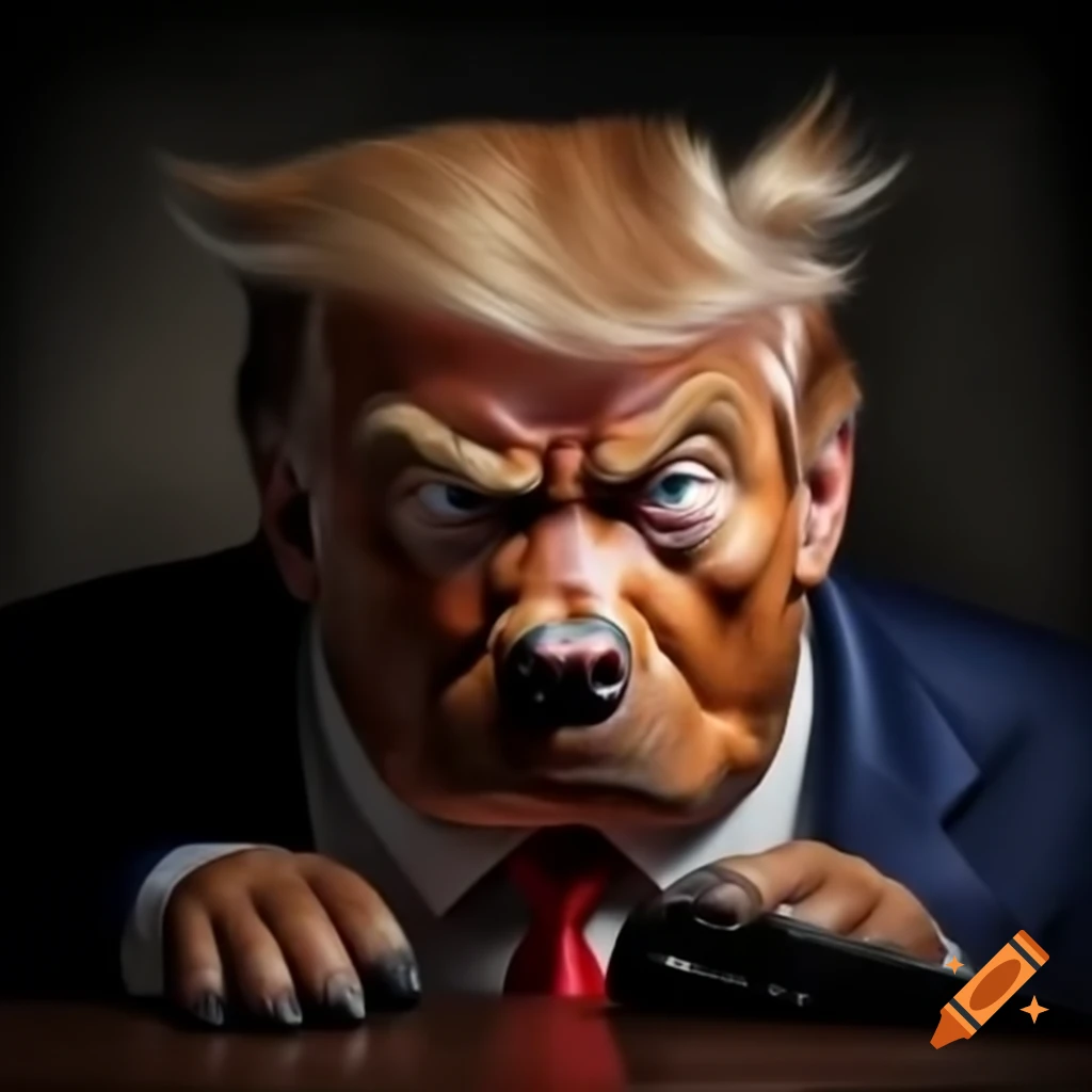 Satirical photorealistic image of frightened person chased by angry dog