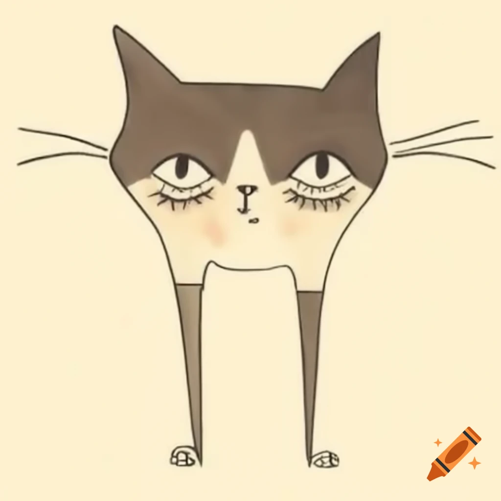 Cat with big legs illustration