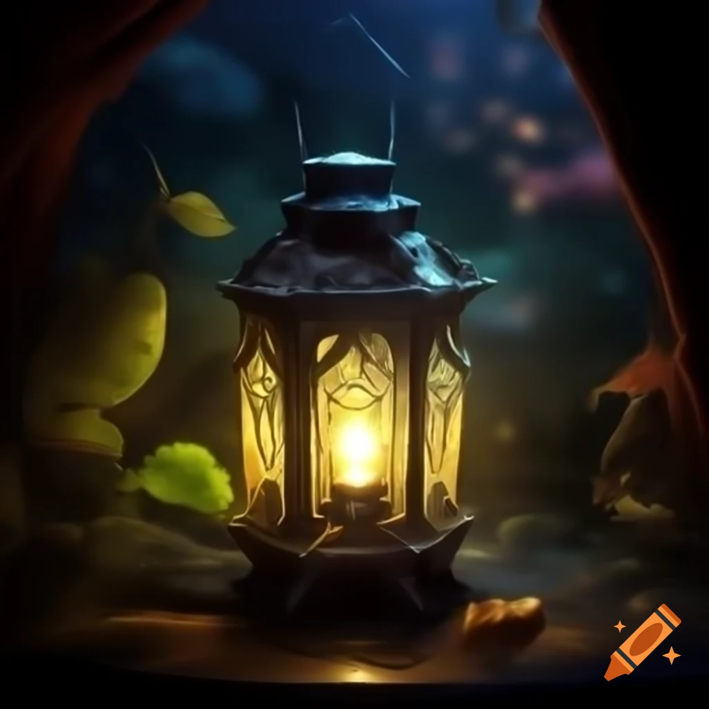 Conceptual digital artwork of a fantasy lantern