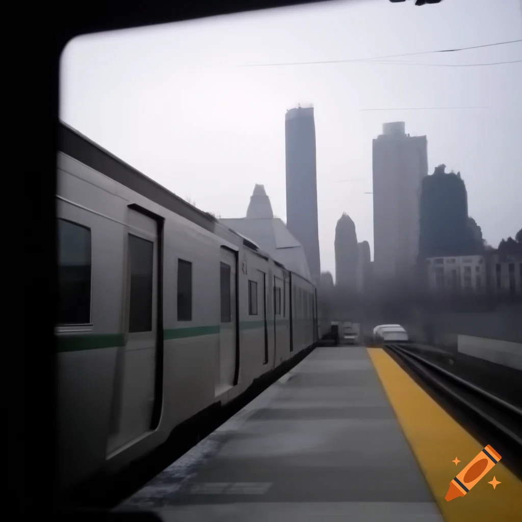 D62A train entering 67th Street Station in Mid Galieotropolis with winter skyline