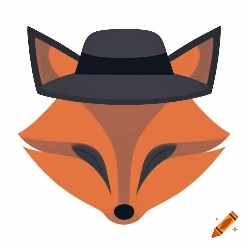 Fox wearing a hat against a black background