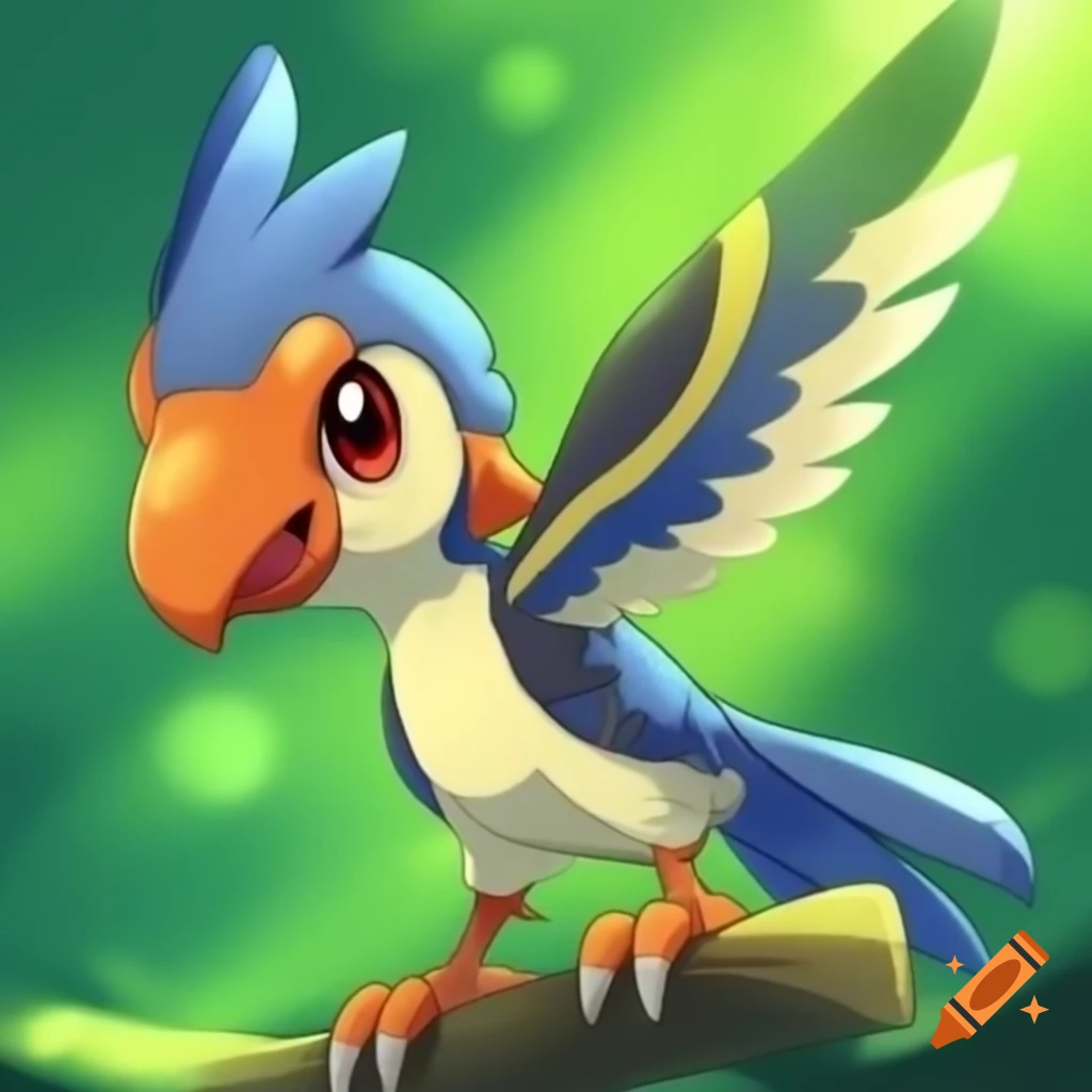 Digital bird creature from anime series