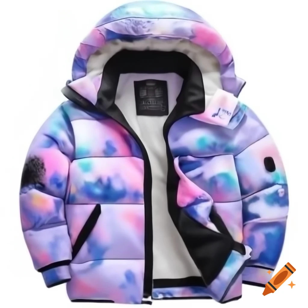 Colorful watercolor illustration of new puffer jackets