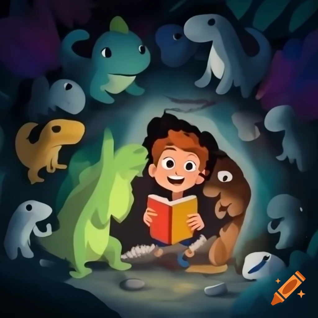 Colorful illustration of Max, a brave boy, and his clever dog Rex in a children's book setting