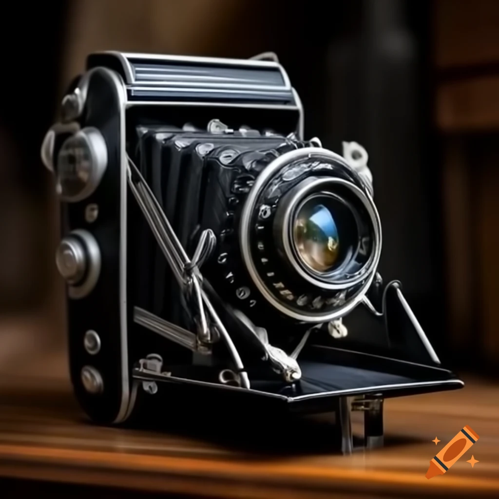 Vintage photography camera from the 1980s in dark aesthetic