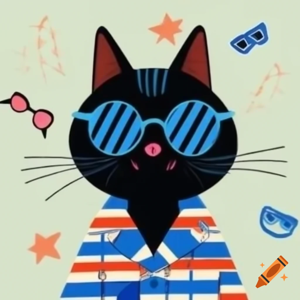 Cartoon Art Of Black Cat With Pajamas And Sunglasses On Craiyon cartoon-art-of-black-cat-with-pajamas-and-sunglasses-on-craiyon