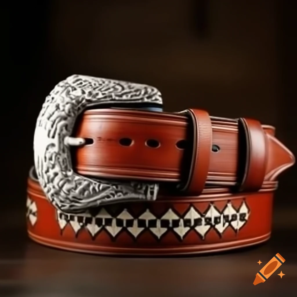 Western style leather belt design