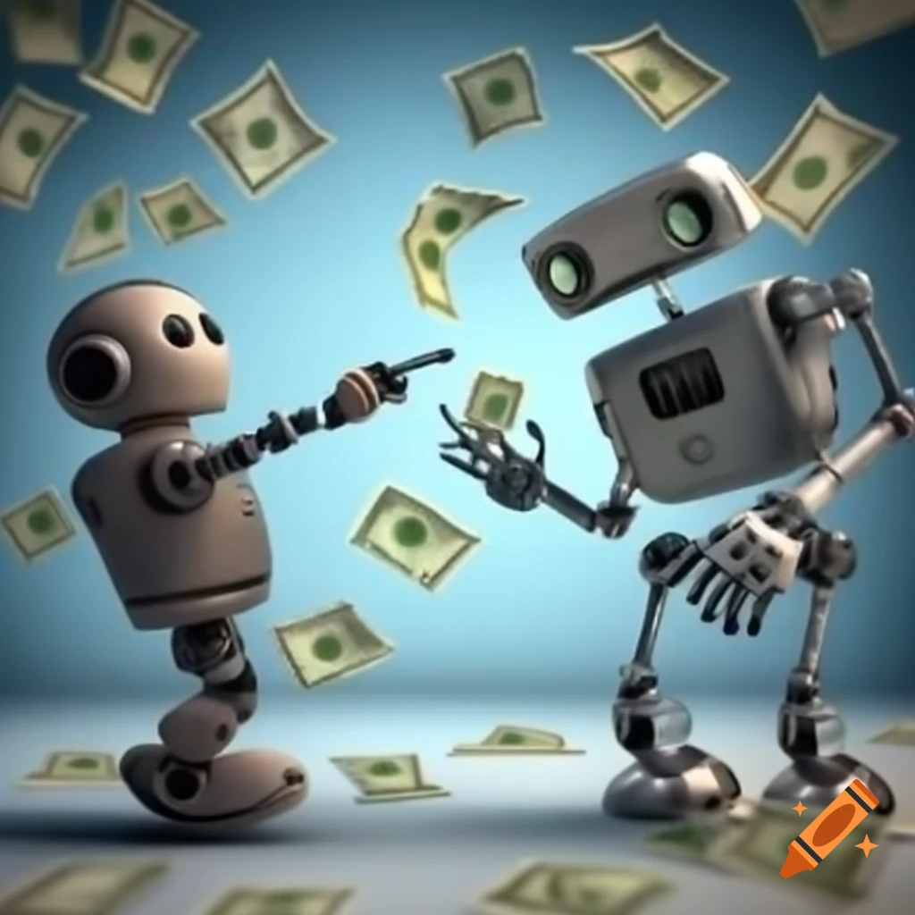Robot interacting with advertisements and making payments