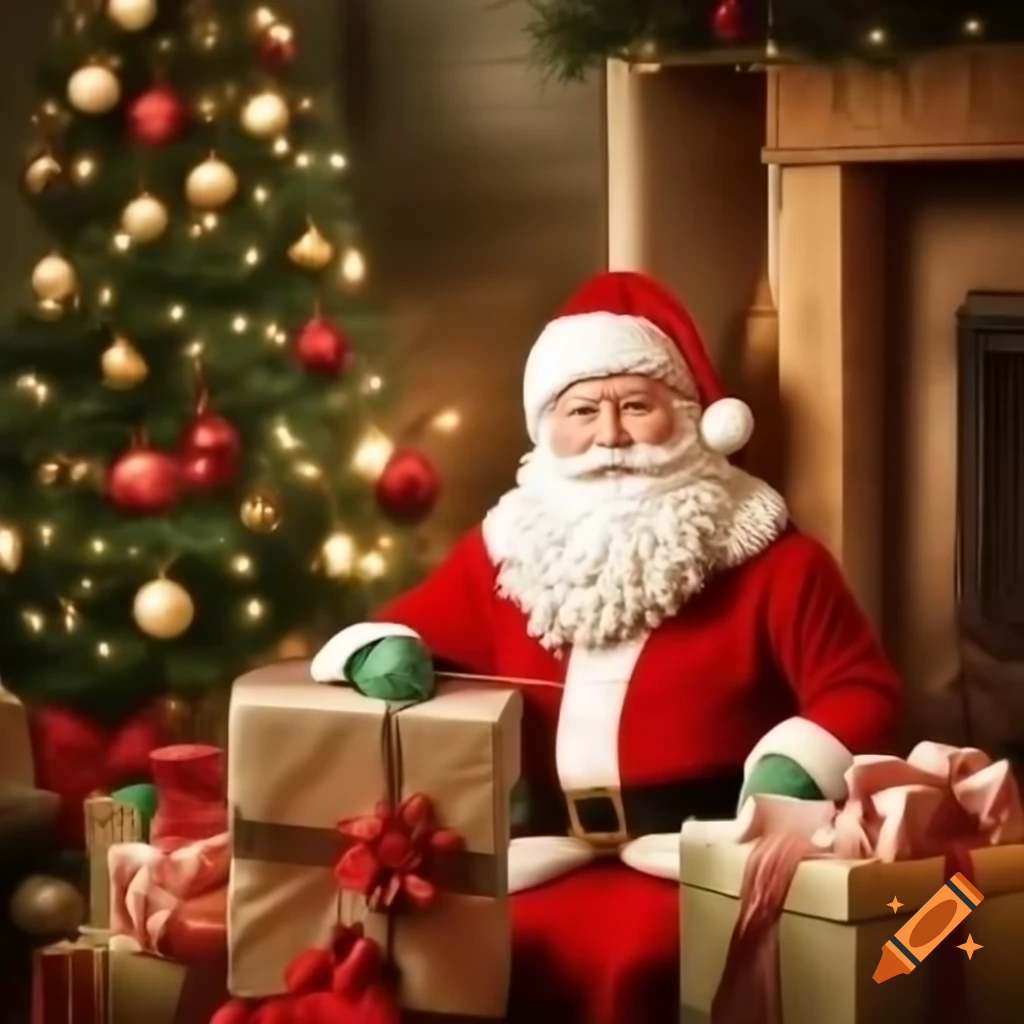 Festive Christmas scene with decorations and cheer
